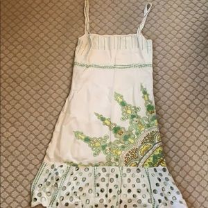 White and green dress